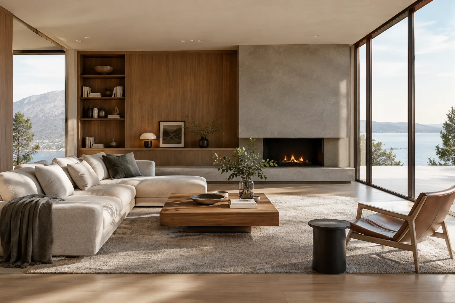 Modern bir iç mekânın fotogerçekçi mimari render görseli