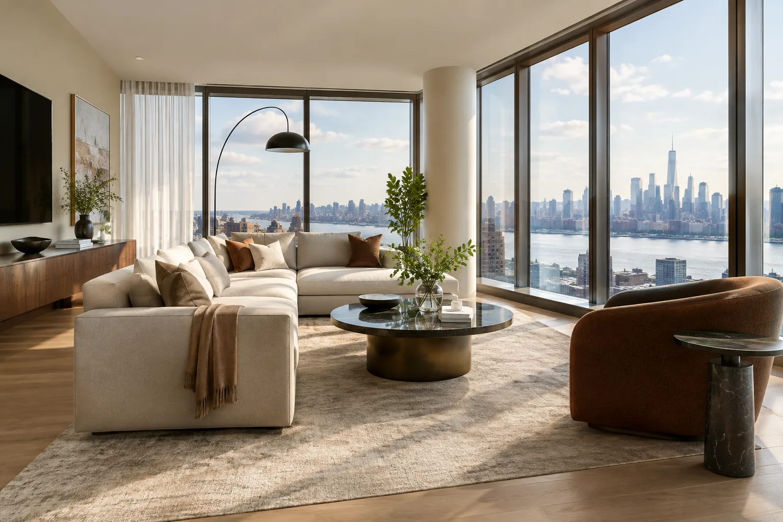 Gerçek zamanlı render edilmiş modern bir iç mekan görselleştirmesi