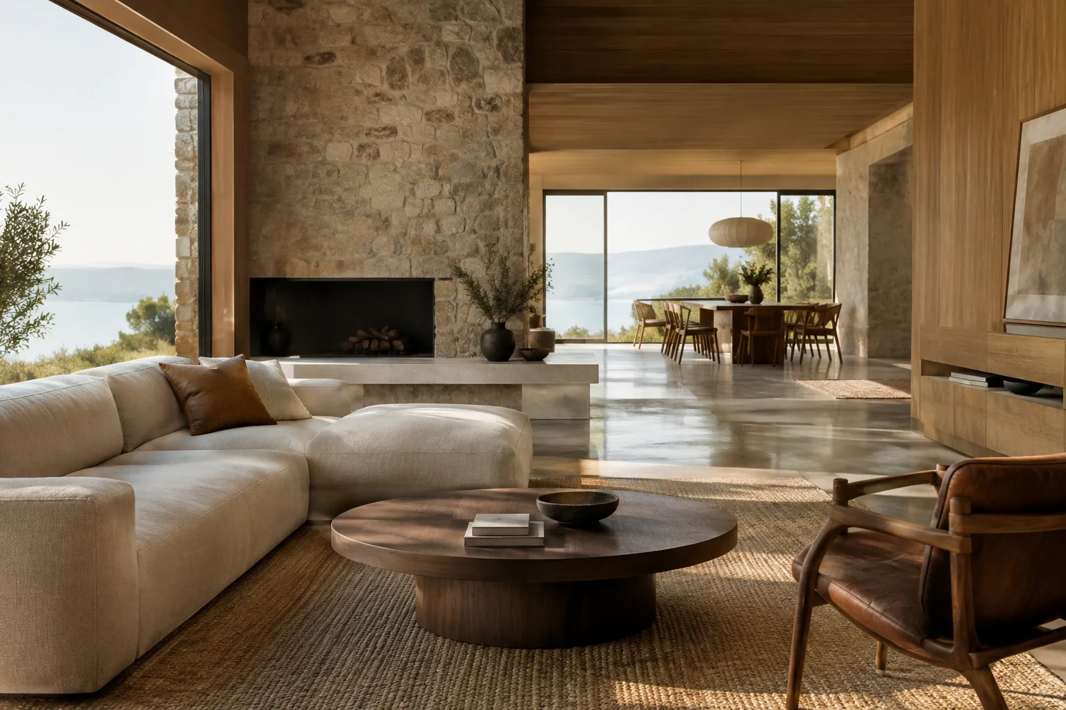Escena que evoca una narrativa de video arquitectónico en un interior contemporáneo iluminado con luz natural