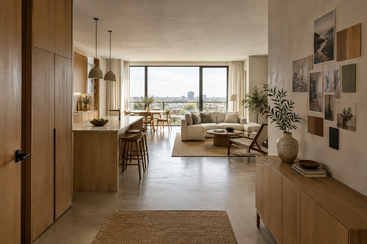 Contemporary interior concept image in soft daylight