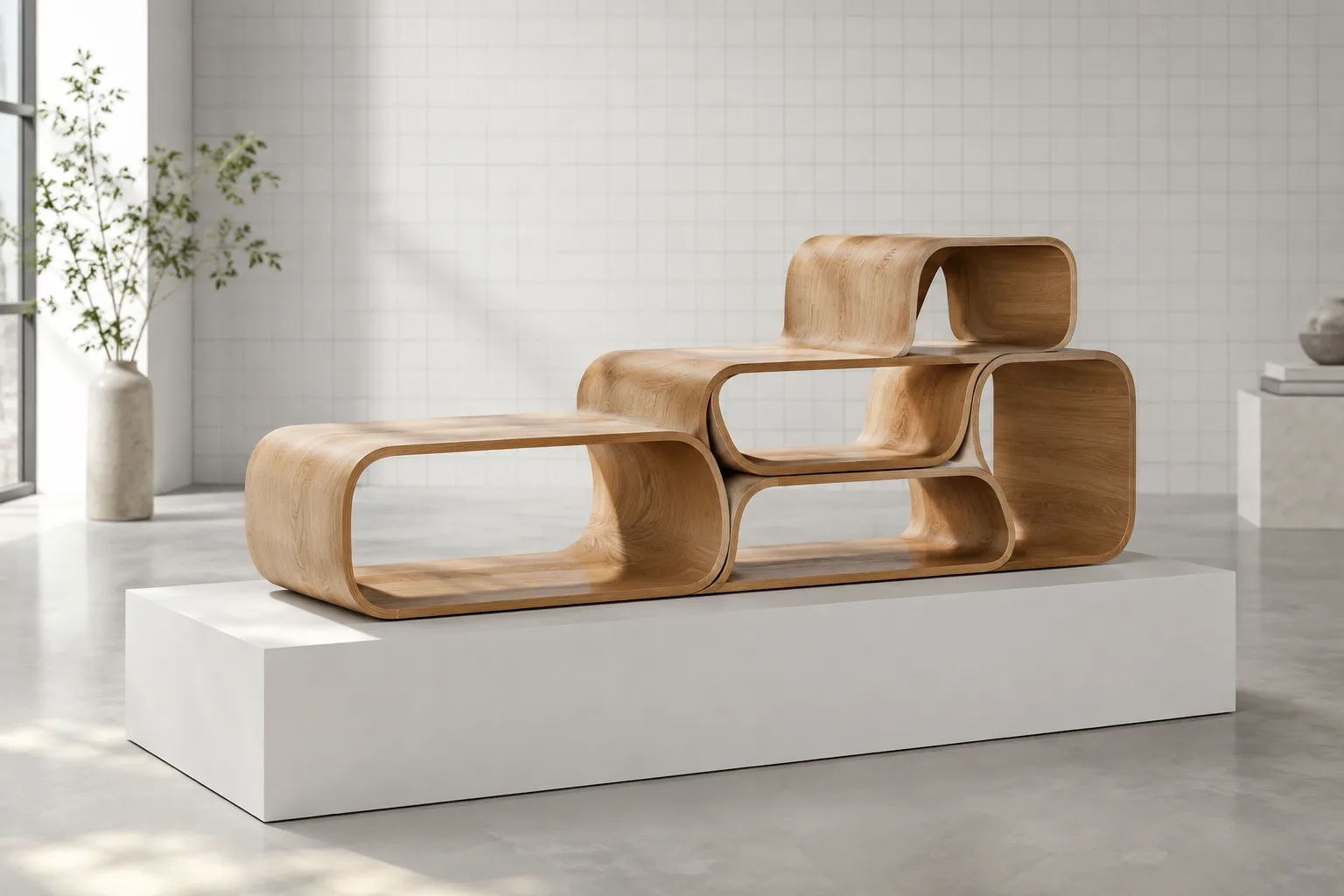 Image de rendu en studio représentant un composant de mobilier paramétrique